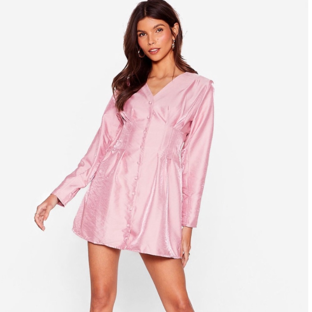 Brand New Long sleeve mini corset shirt dress